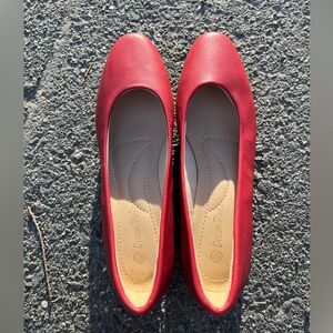 Dream Pairs Women's Red Ballet Flats
